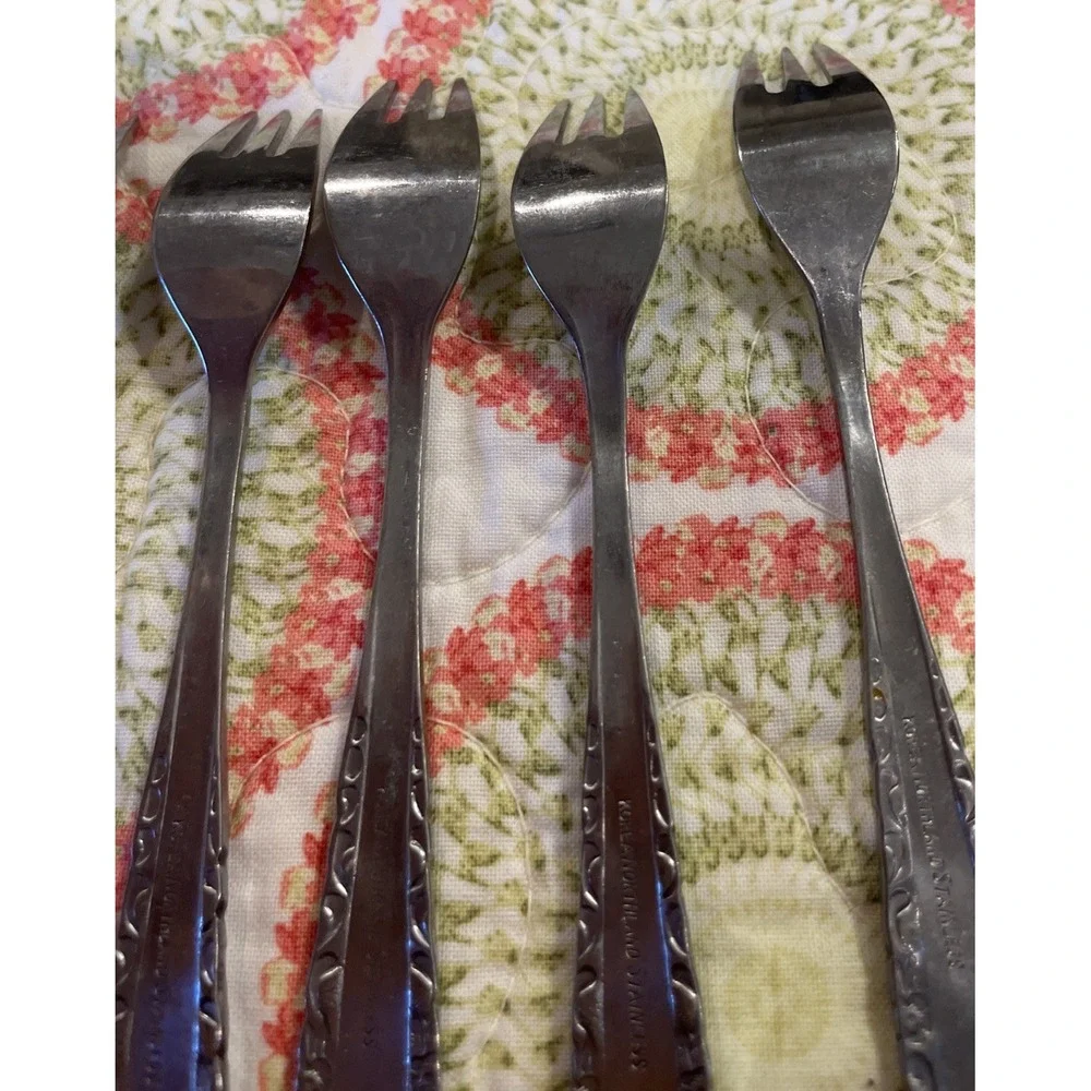 Northland Oneida Love Story Stainless Flatware Cocktail Dessert‎ Forks Set Of 8